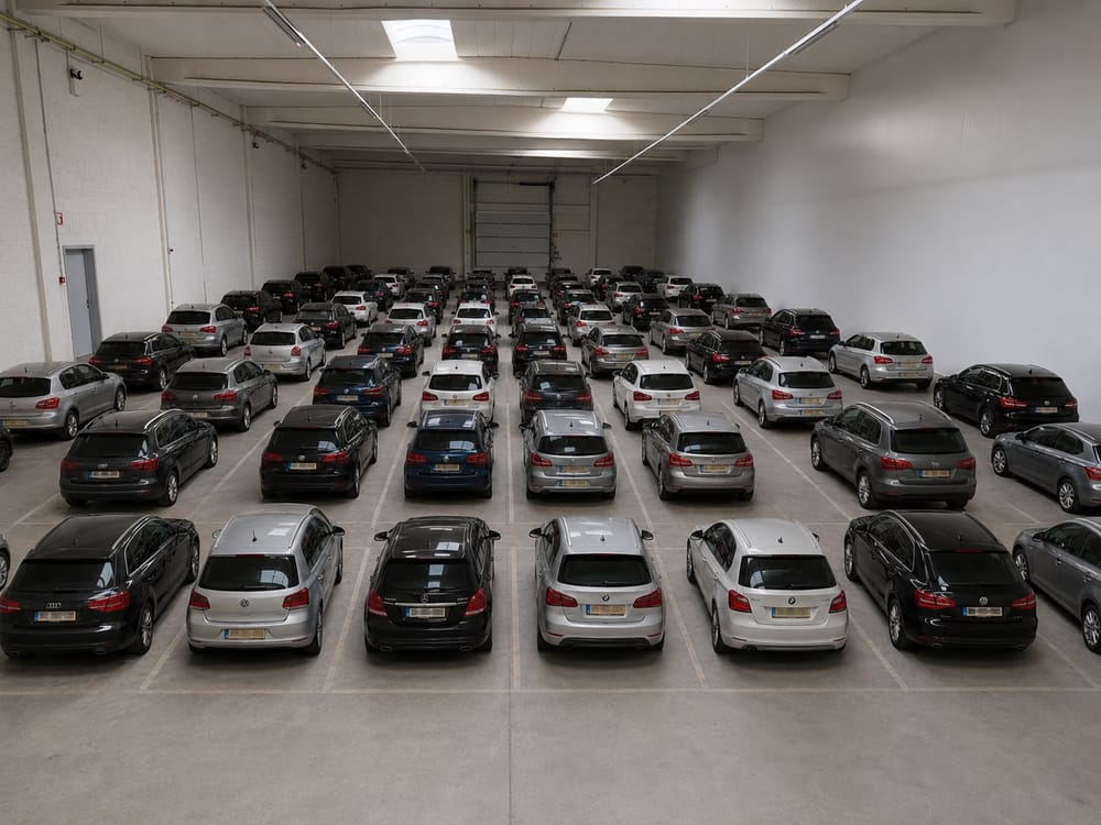 Parking couvert et sécurisé de nombreuses voitures, parking aéroport Zaventem près de Brussels Zaventem Airport